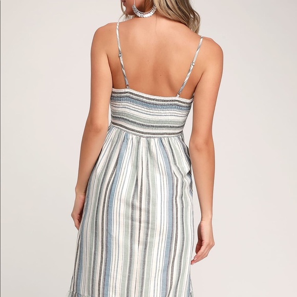 Lulus multi striped tie front dress - Picture 2 of 5